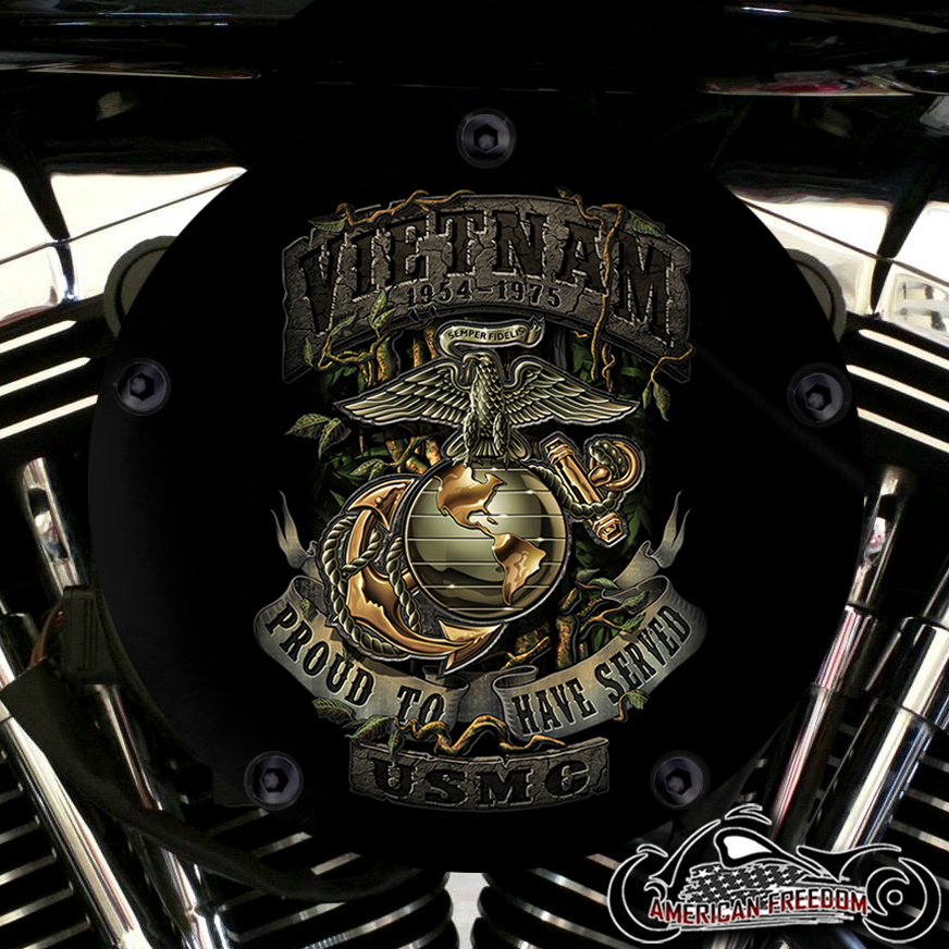 Harley Davidson High Flow Air Cleaner Cover - Vietnam USMC